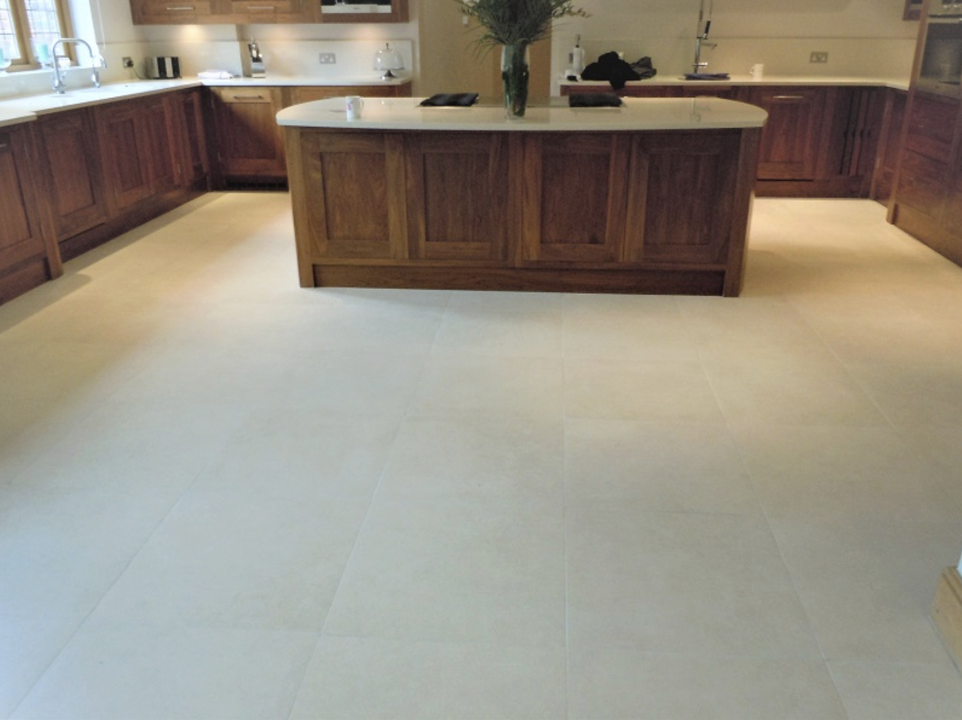 Kitchen tile and grout floor.
