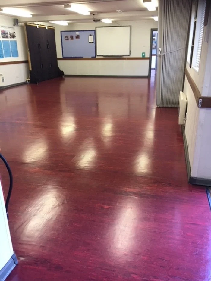 Vinyl floor cleaned and restored