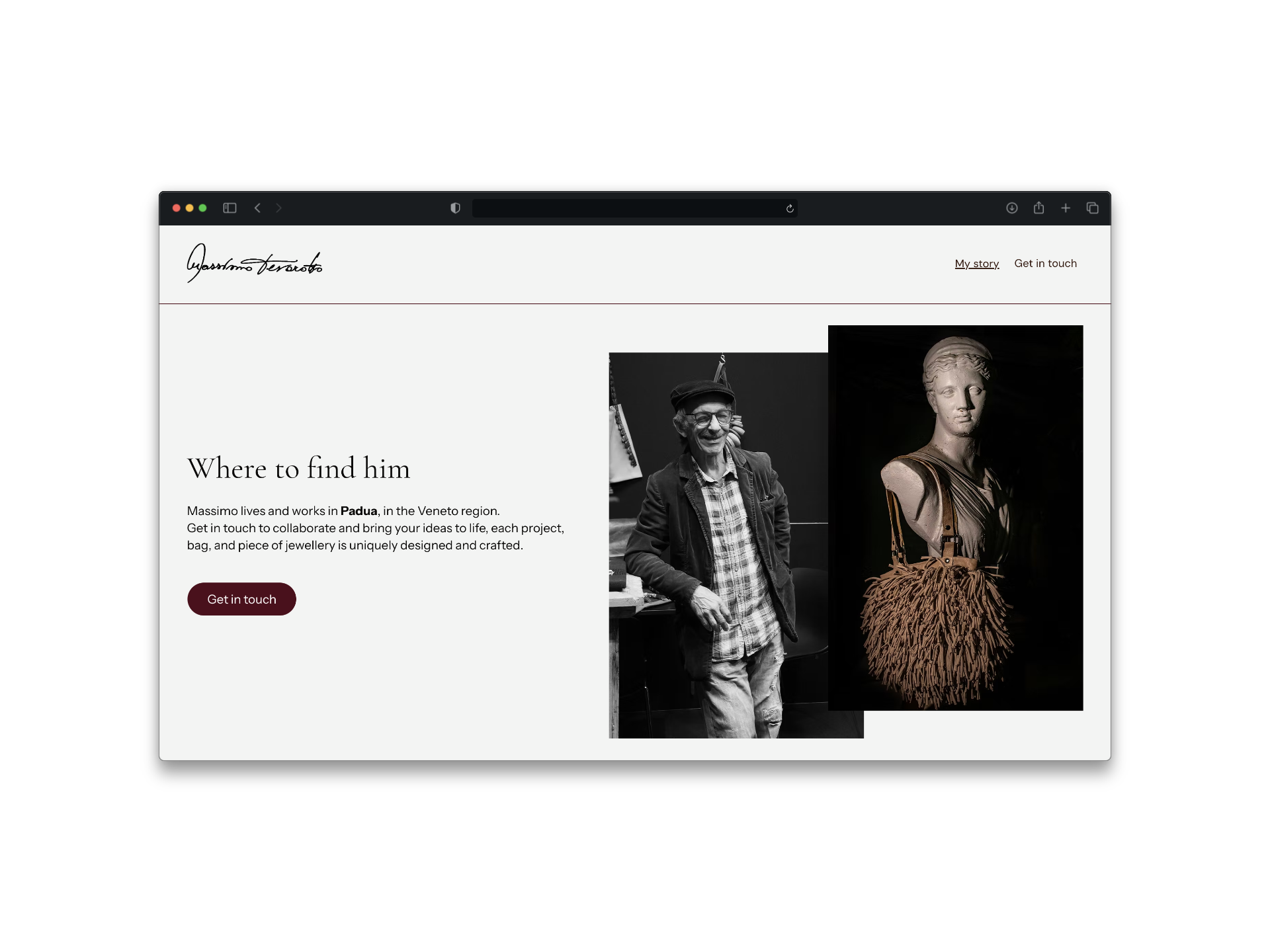 Massimo Tevarotto location webpage