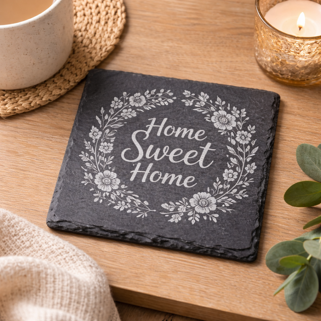 Custom Etched Slate Coasters