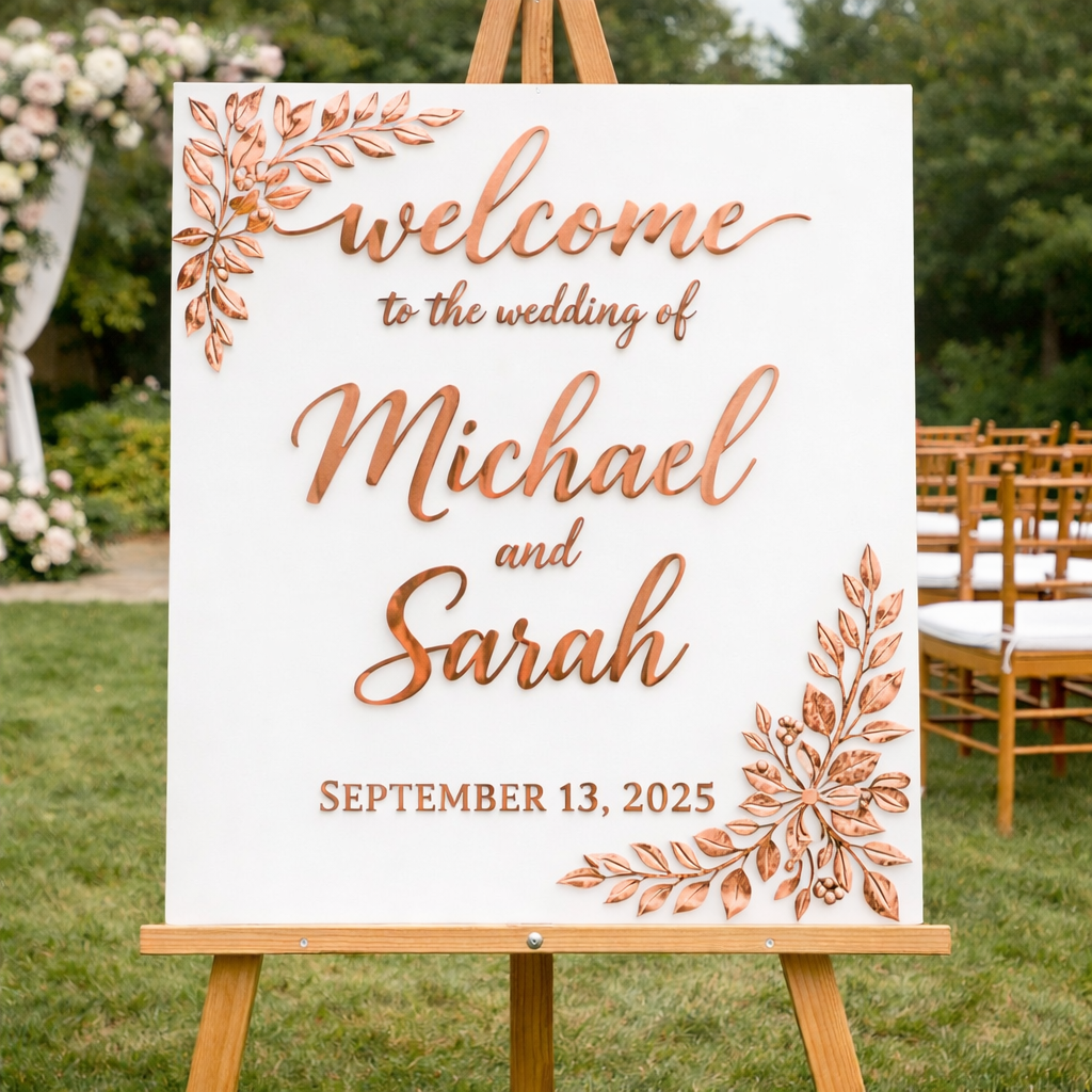 Acrylic Wedding Welcome Sign – Vinyl Lettering