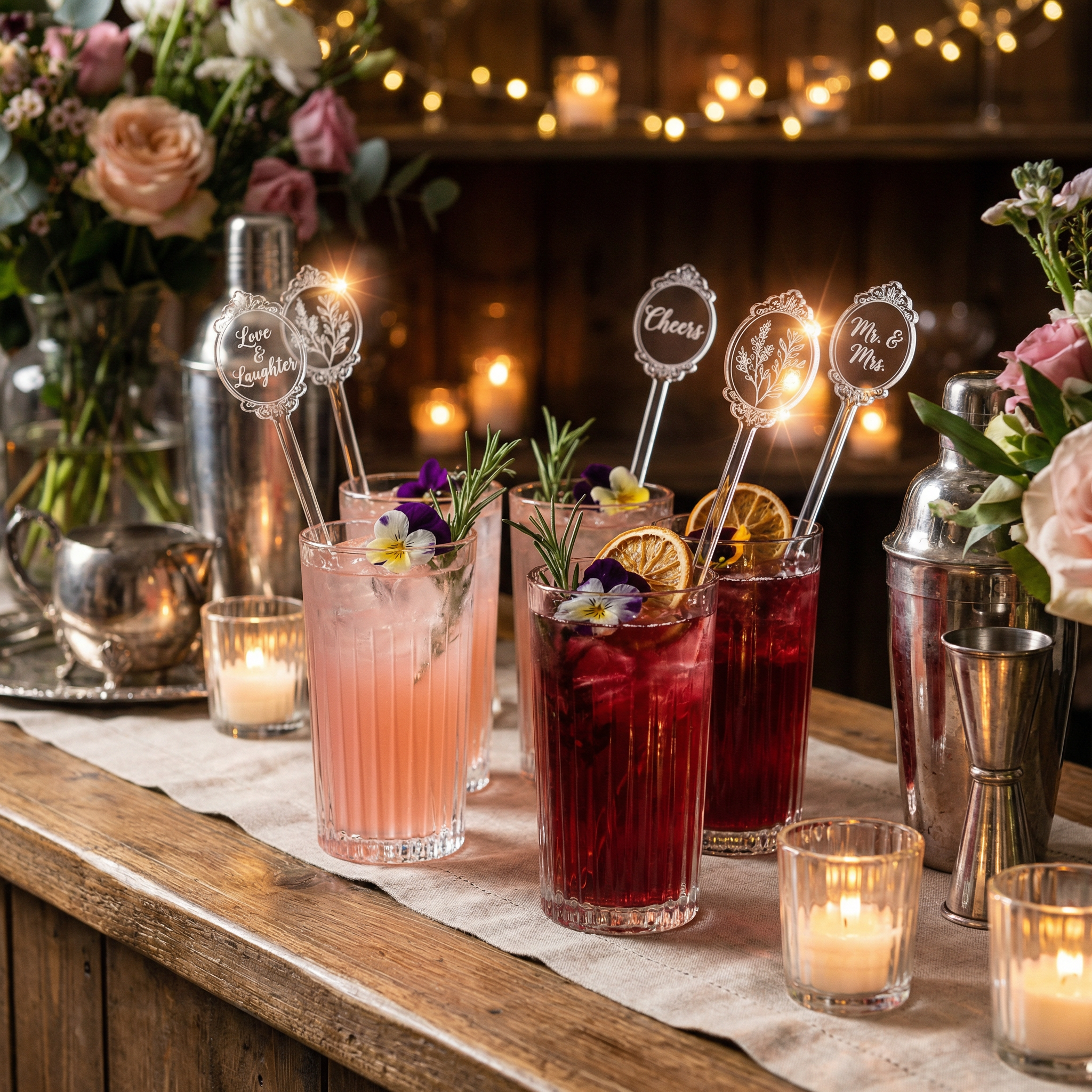 Custom Wedding Drink Stirrers