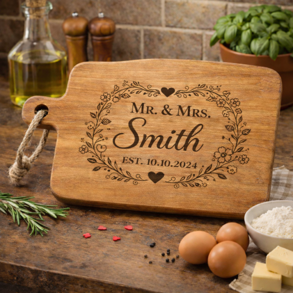 Custom Etched Mr and Mrs Chopping Boards