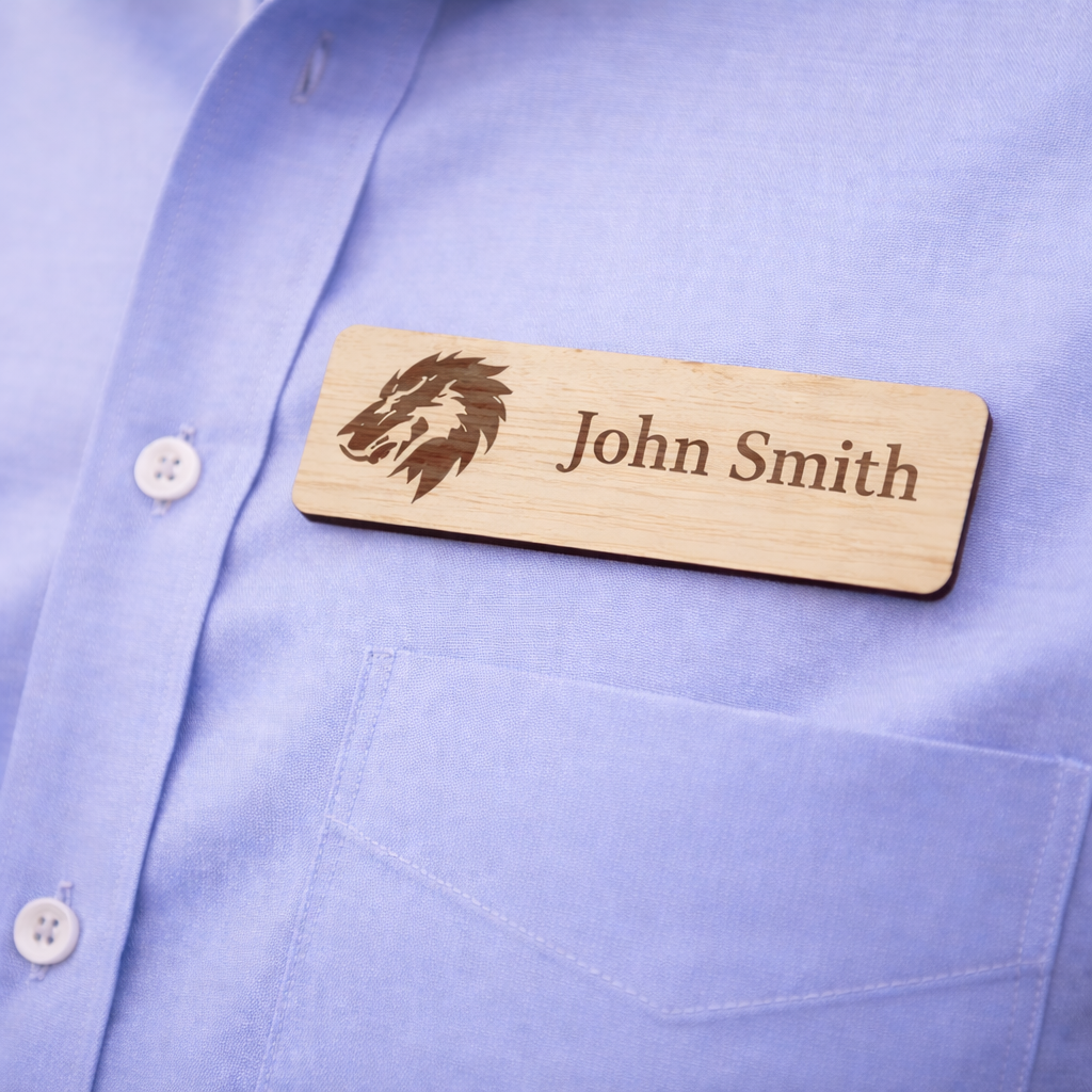Custom Wood Name Badge