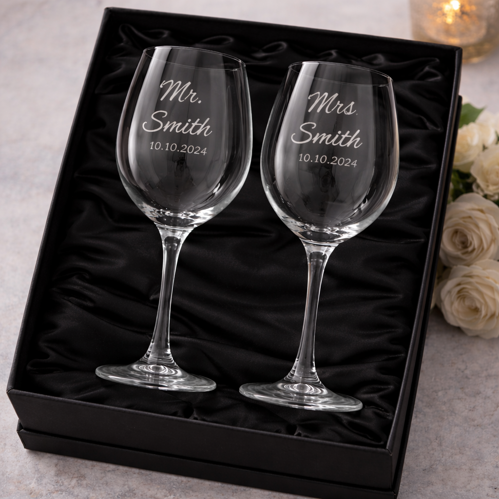 Custom Wedding Wine Glasses