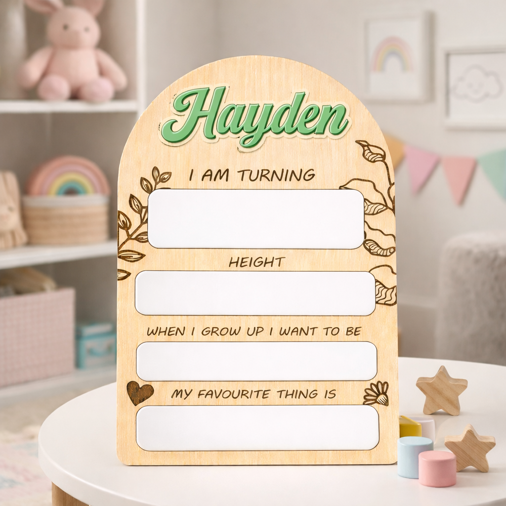 Personalised Child's Birthday Milestone Board