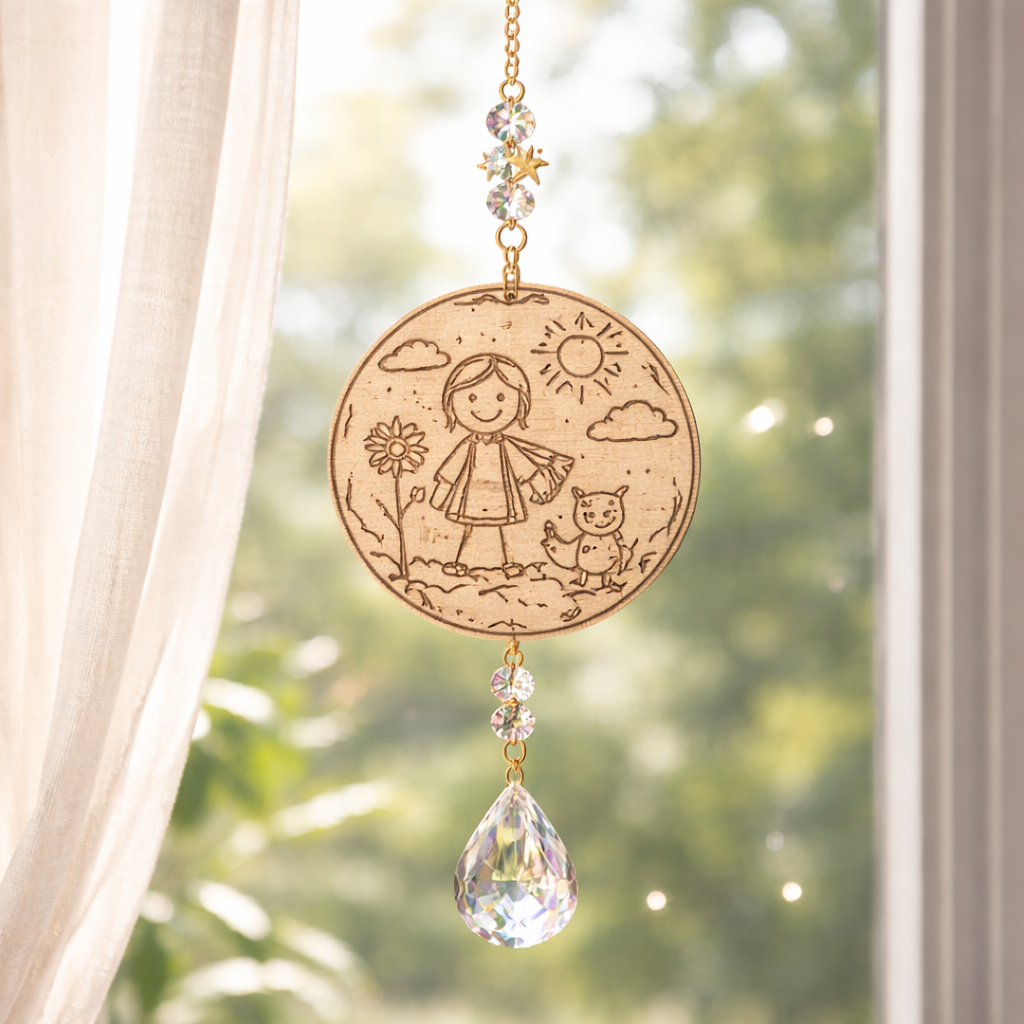 Personalised Child’s Drawing Wooden Sun Catcher