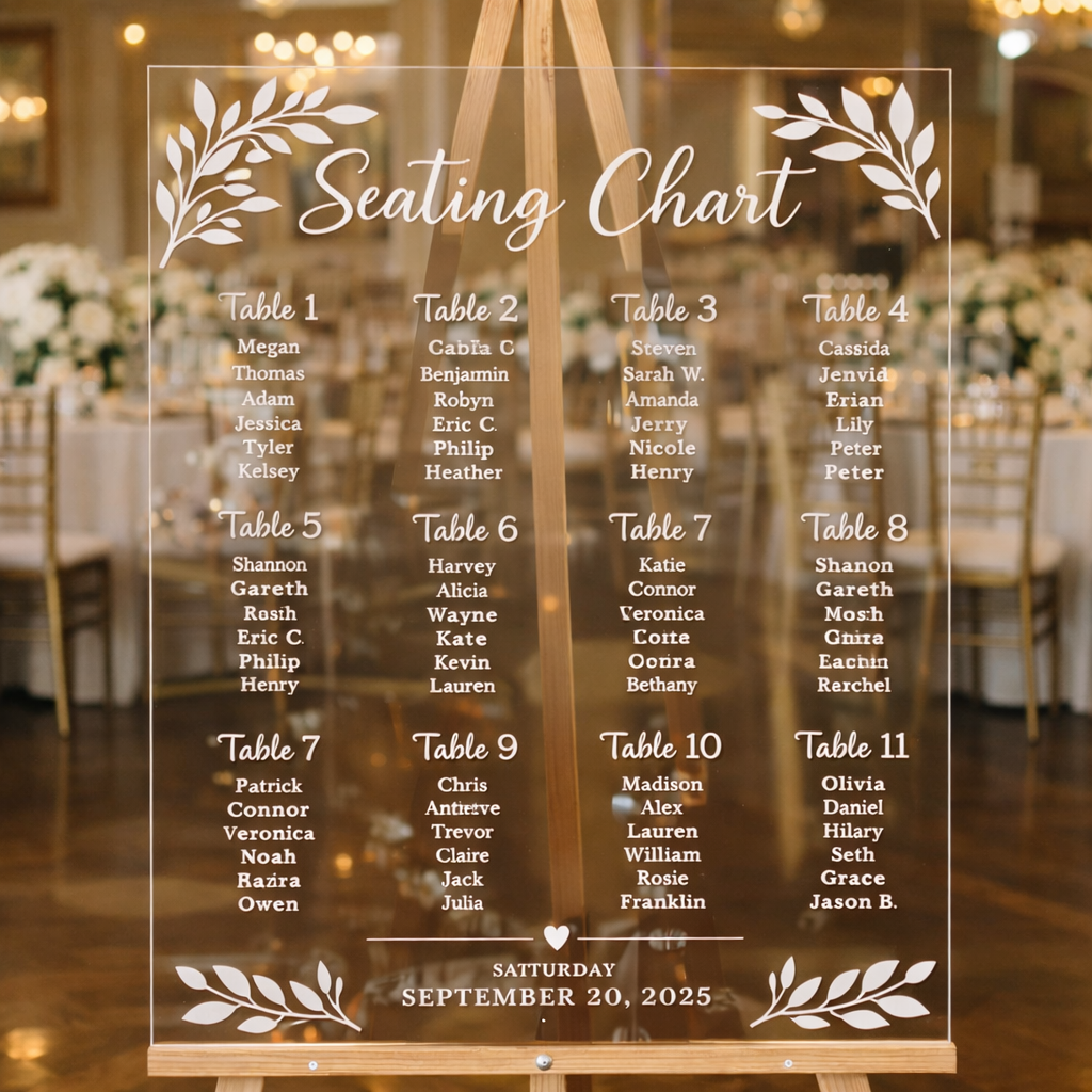 Custom Seating Chart – Personalised Wedding & Event Signage