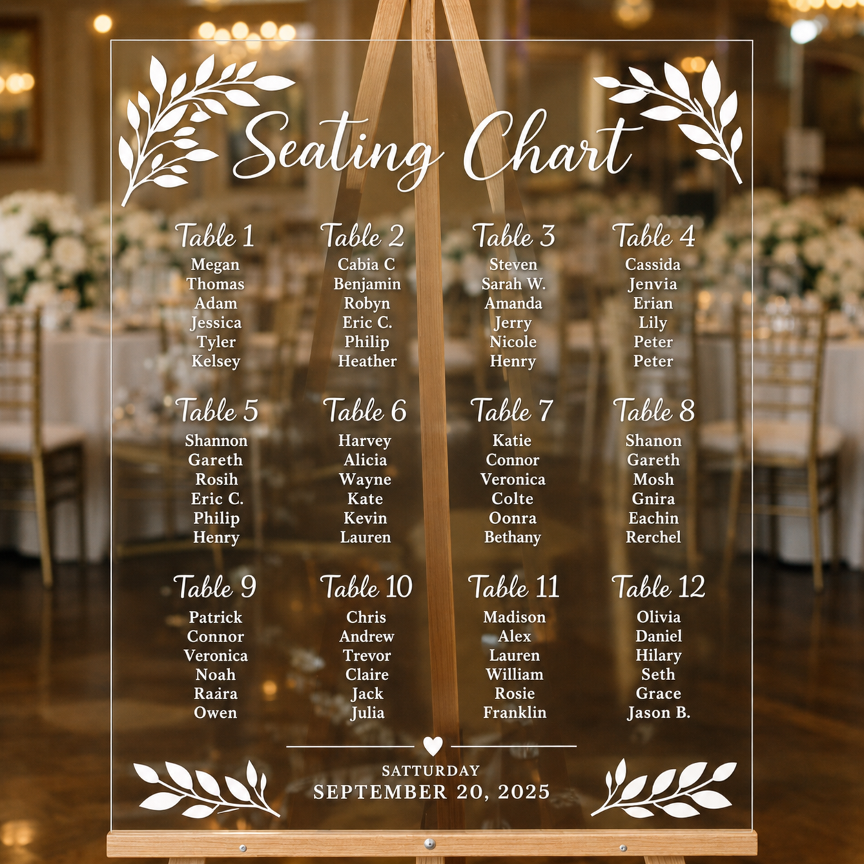 Custom Seating Chart – Personalised Wedding & Event Signage