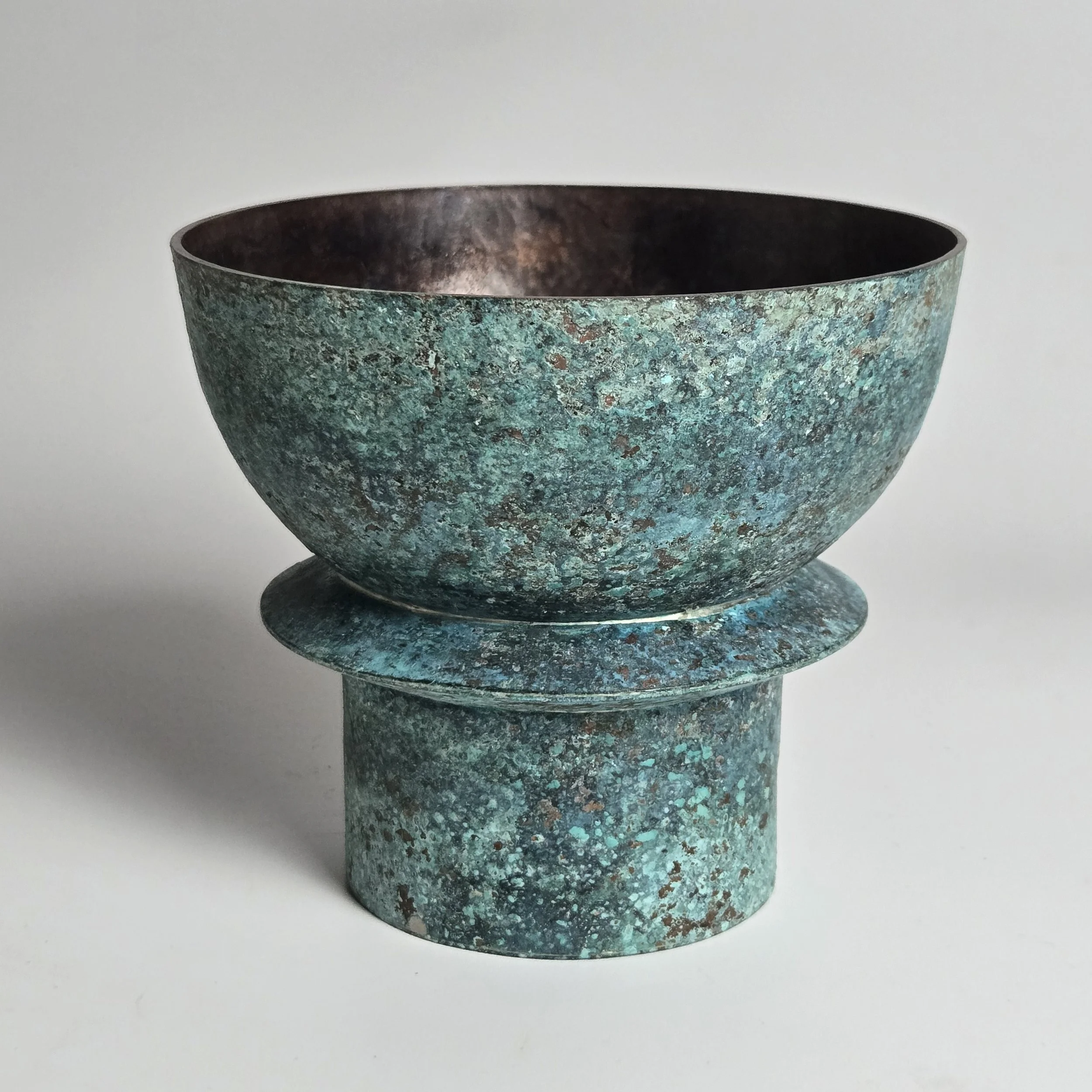 copper bowl with patina