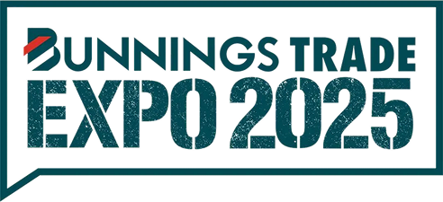 Bunnings Trade Expo 2025 logo in teal and black.