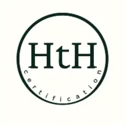 Logo with the text 'HtH' inside a circle, and 'certification' below.