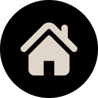 Icon of a house with a chimney against a black background