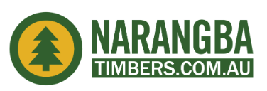 Logo of Narangba Timbers, including a green tree inside a yellow circle and the text 'Narangba Timbers.com.au'