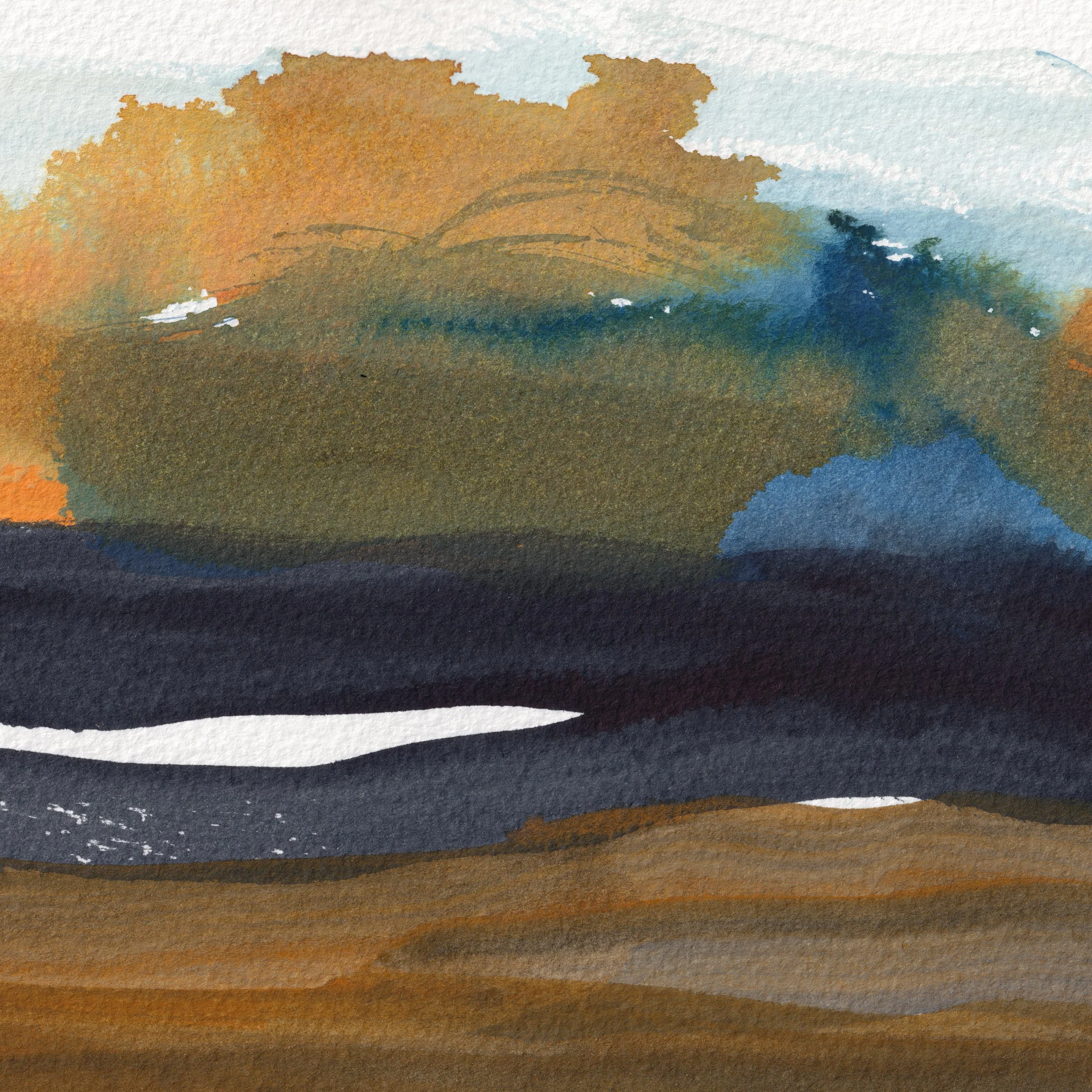 Golden Hour III Ink and Gouache, Mountboard frame, 30cmx25cm. £70