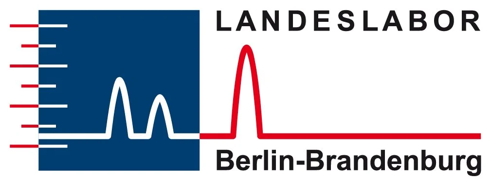 Logo of Landeslabor Berlin-Brandenburg with a stylized medical heart rate monitor line.