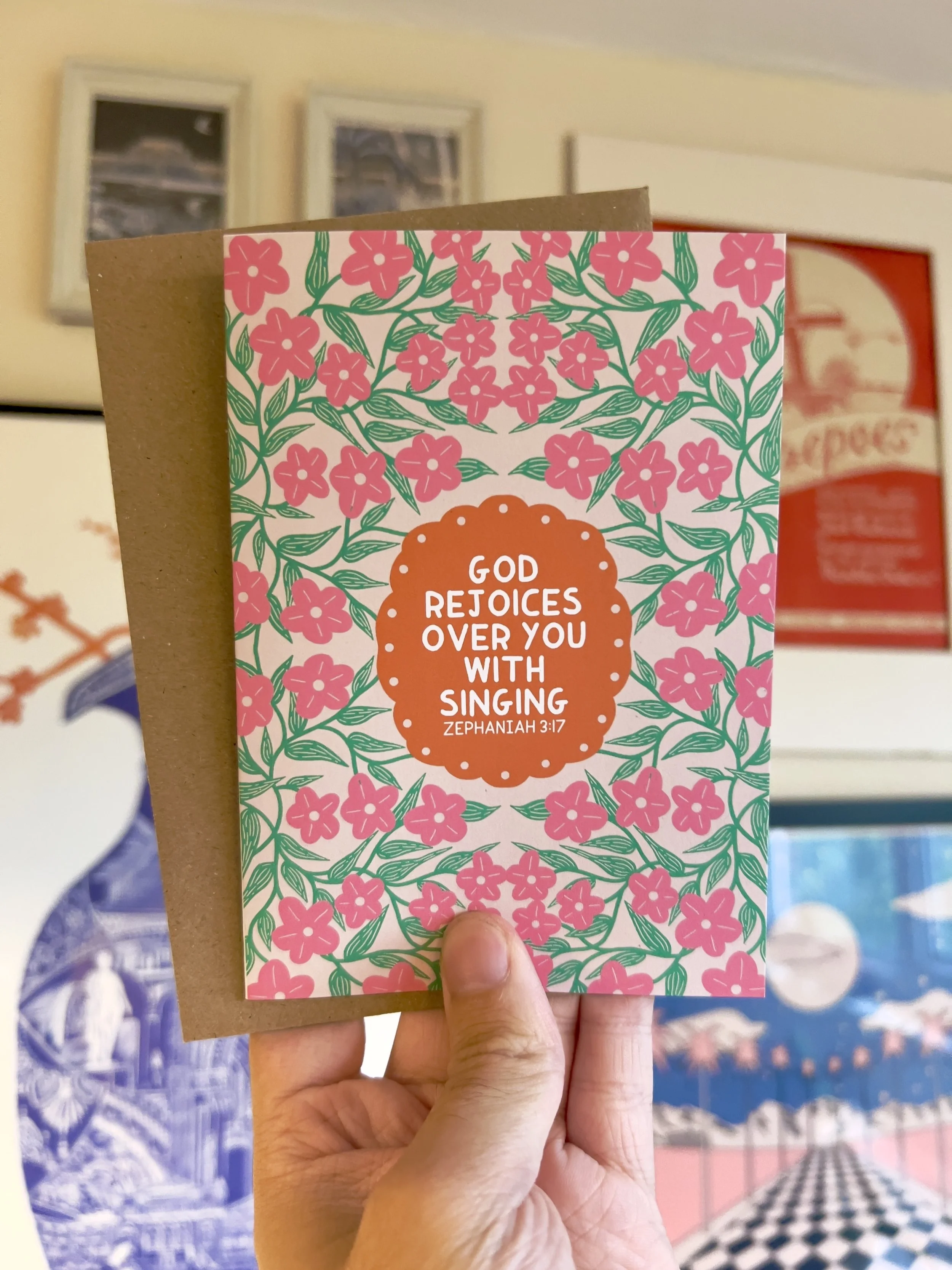 Zephaniah 3:17 Greetings Card