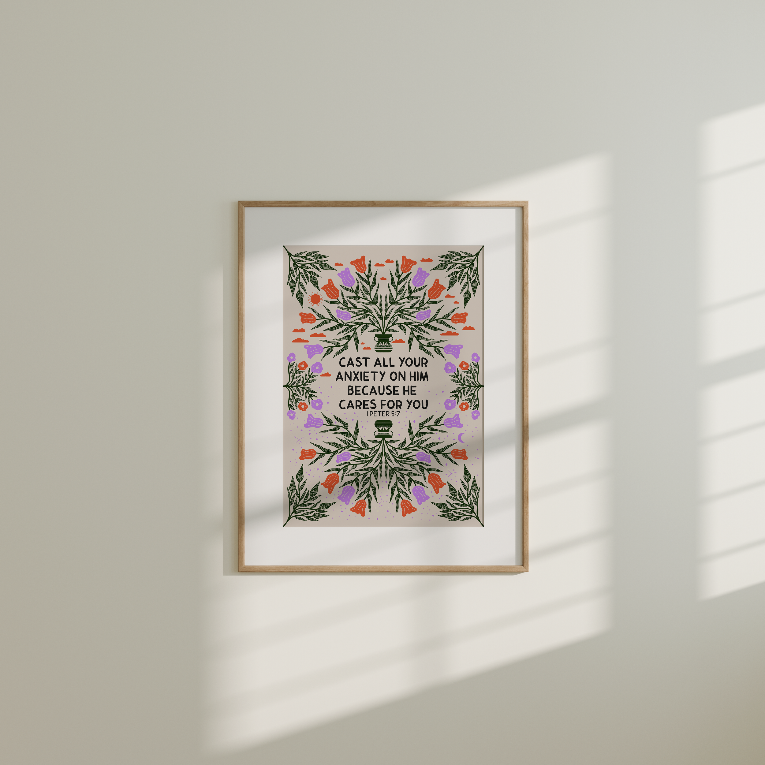 Cast all your anxiety on him because he cares for you - 1 Peter 5:7