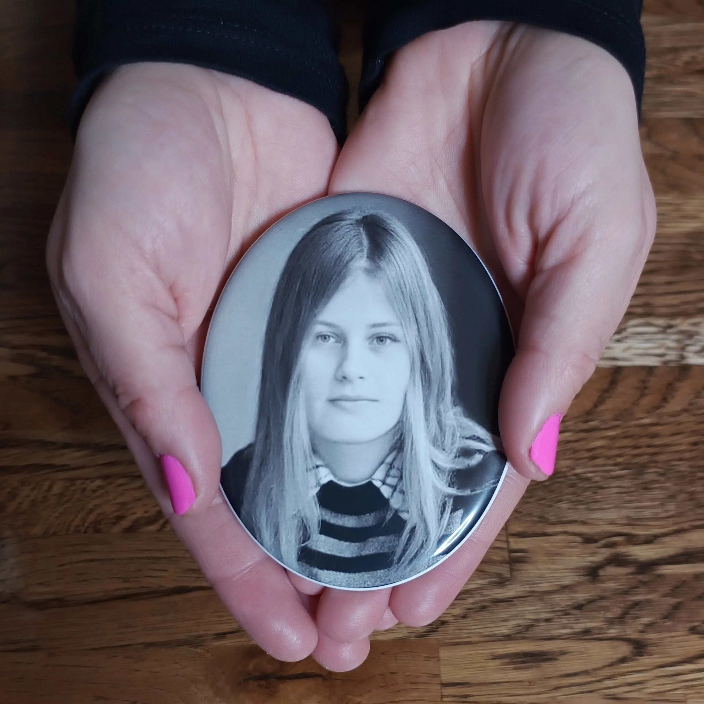 Oval 8x10 - sort/hvid