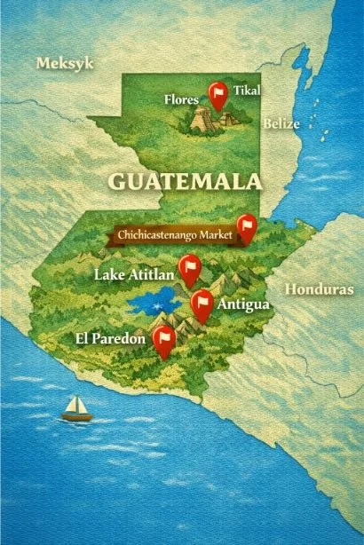 gwatemala całkowity koszt wyjazdu oraz mapka odwiedzonych miejsc