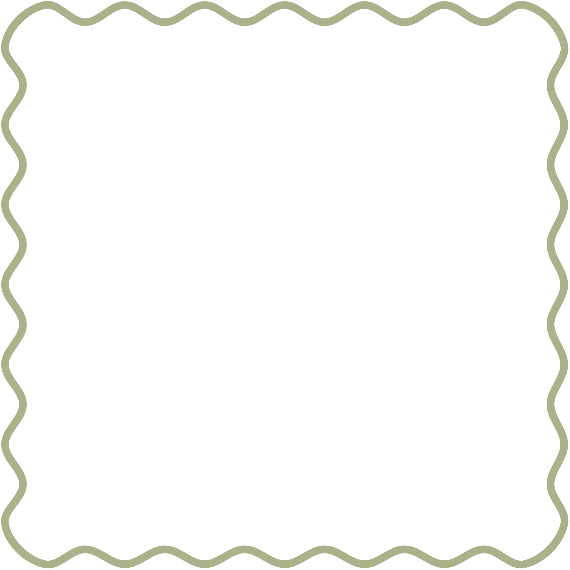 A decorative black sign with a green wavy border. The text on the sign is not visible.