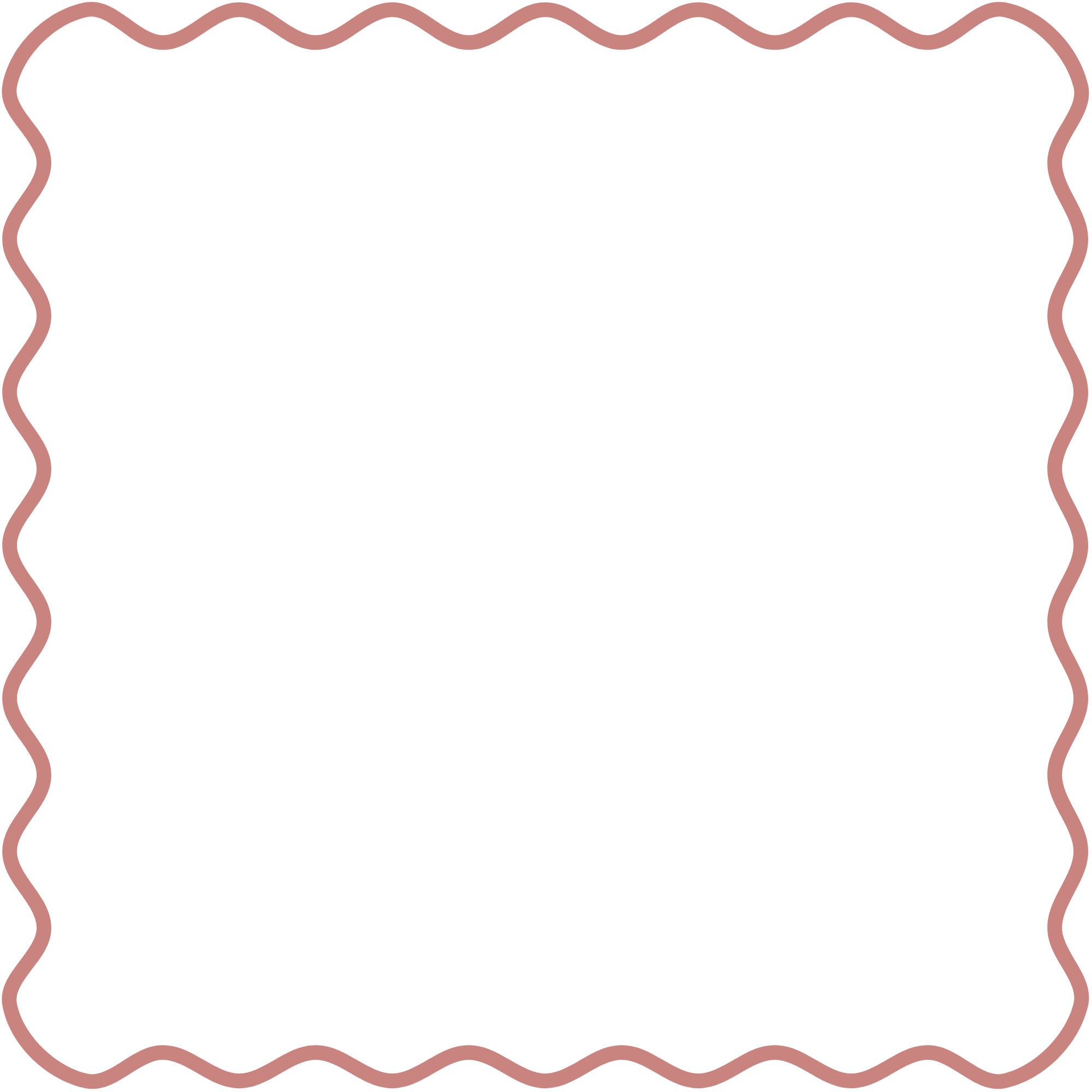 Wavy pink border on a black background with empty space in the center.