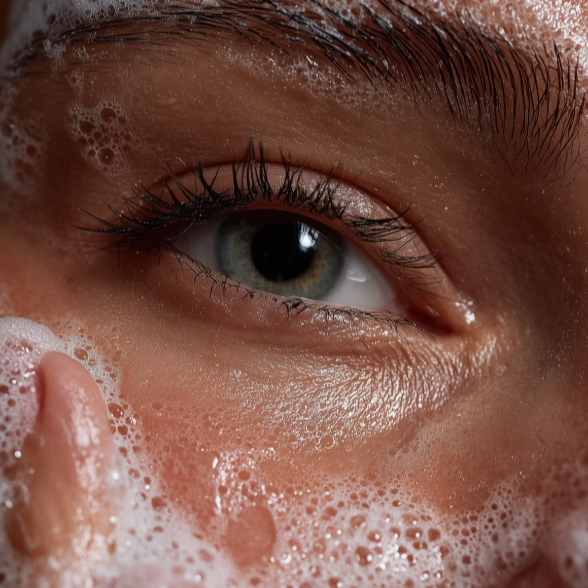 Geometric drawing of an outline square with sections divided by vertical, horizontal, and circle lines.