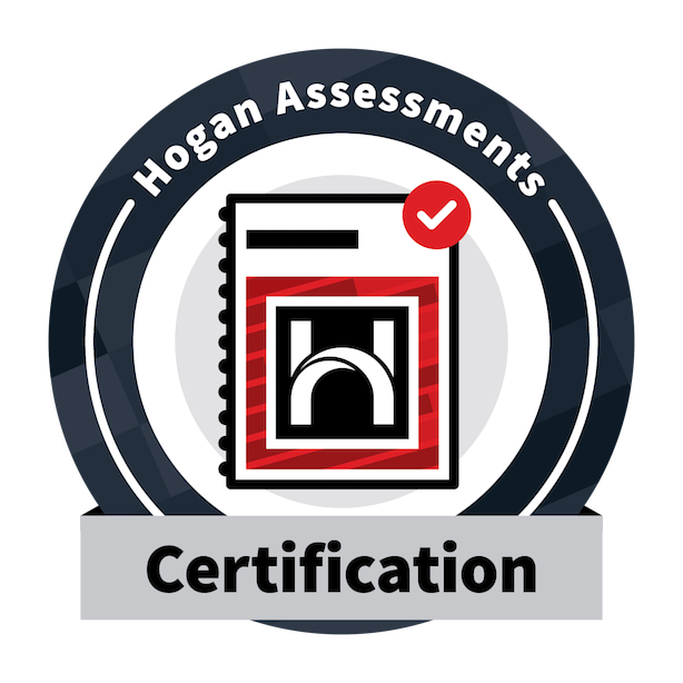 Hogan Assessments certification badge with a checkmark.