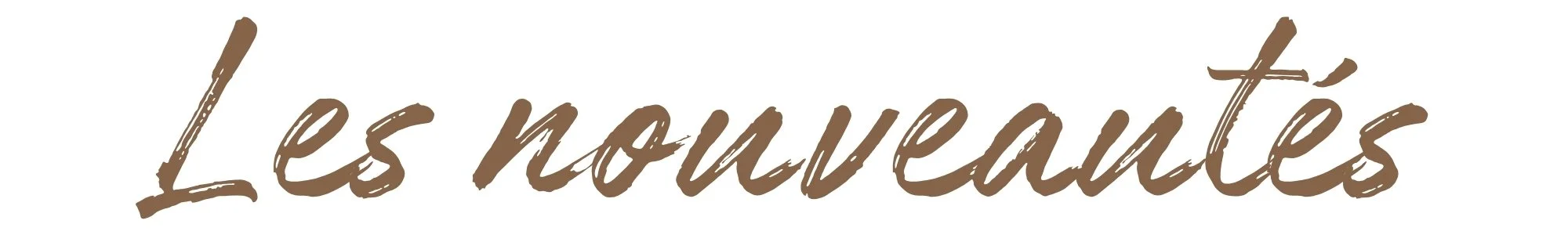 Logo avec le texte 'Les nouvelles' écrits en cursive marron
