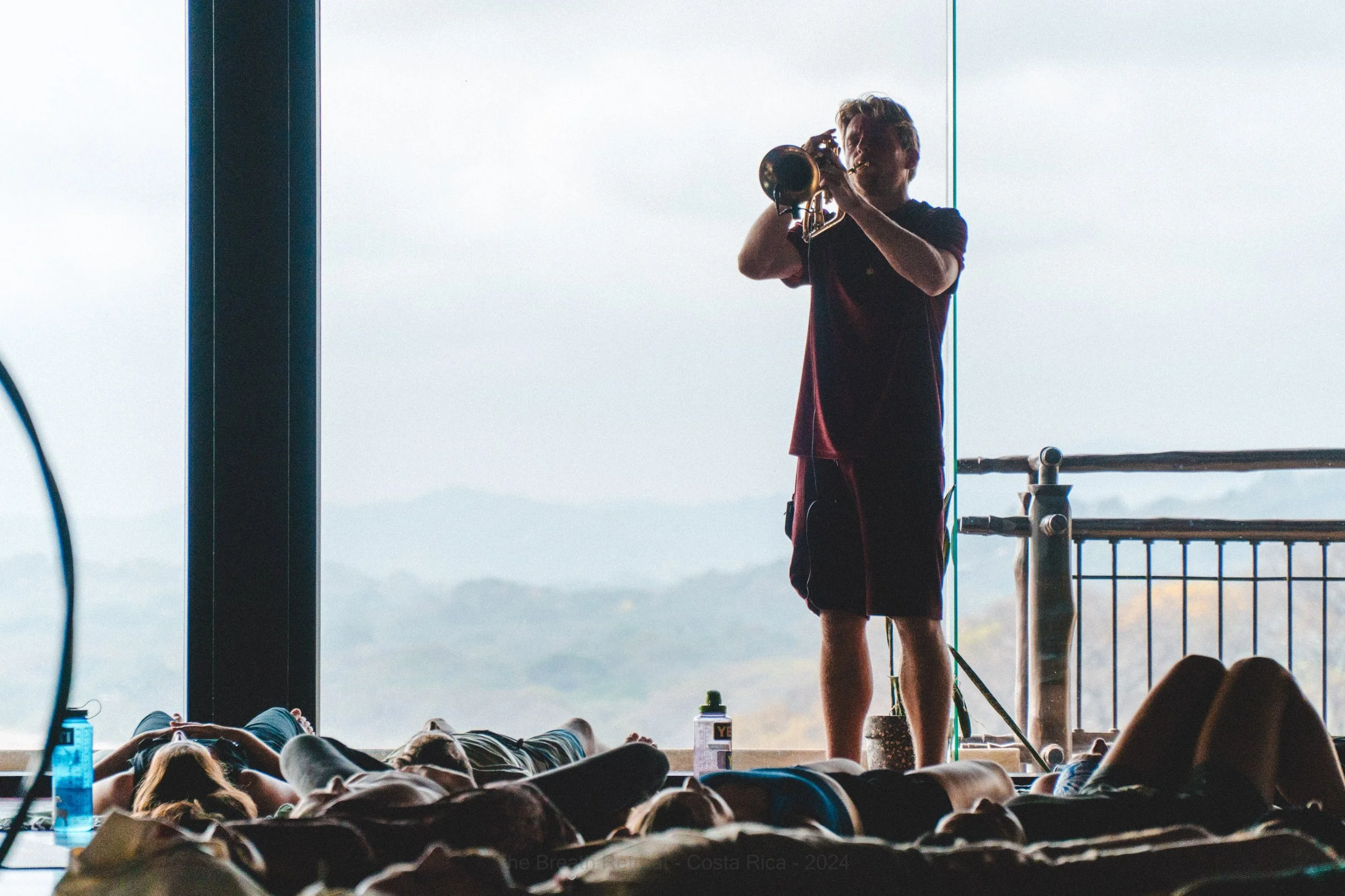 Mike performing during a Wellness Retreat in Costa Rica