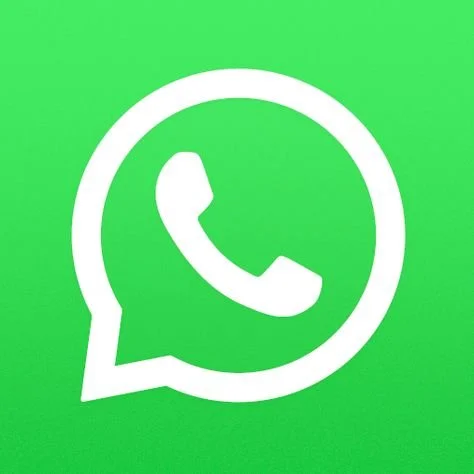 WhatsApp logo with a green background and white speech bubble containing a phone icon.