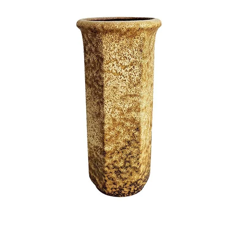1970s West German Fat Lava Vase by Scheurich - Hexagonal 
