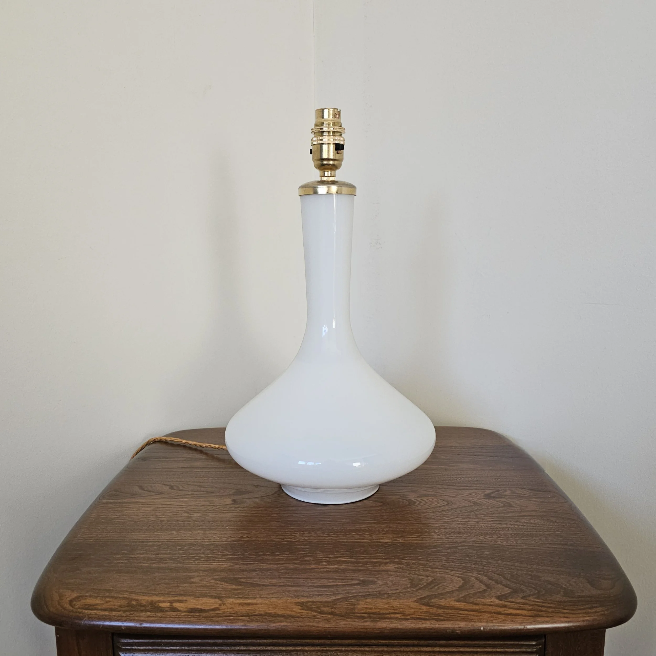 White Glass Table Lamp - Holmegaard of Denmark - 1960s