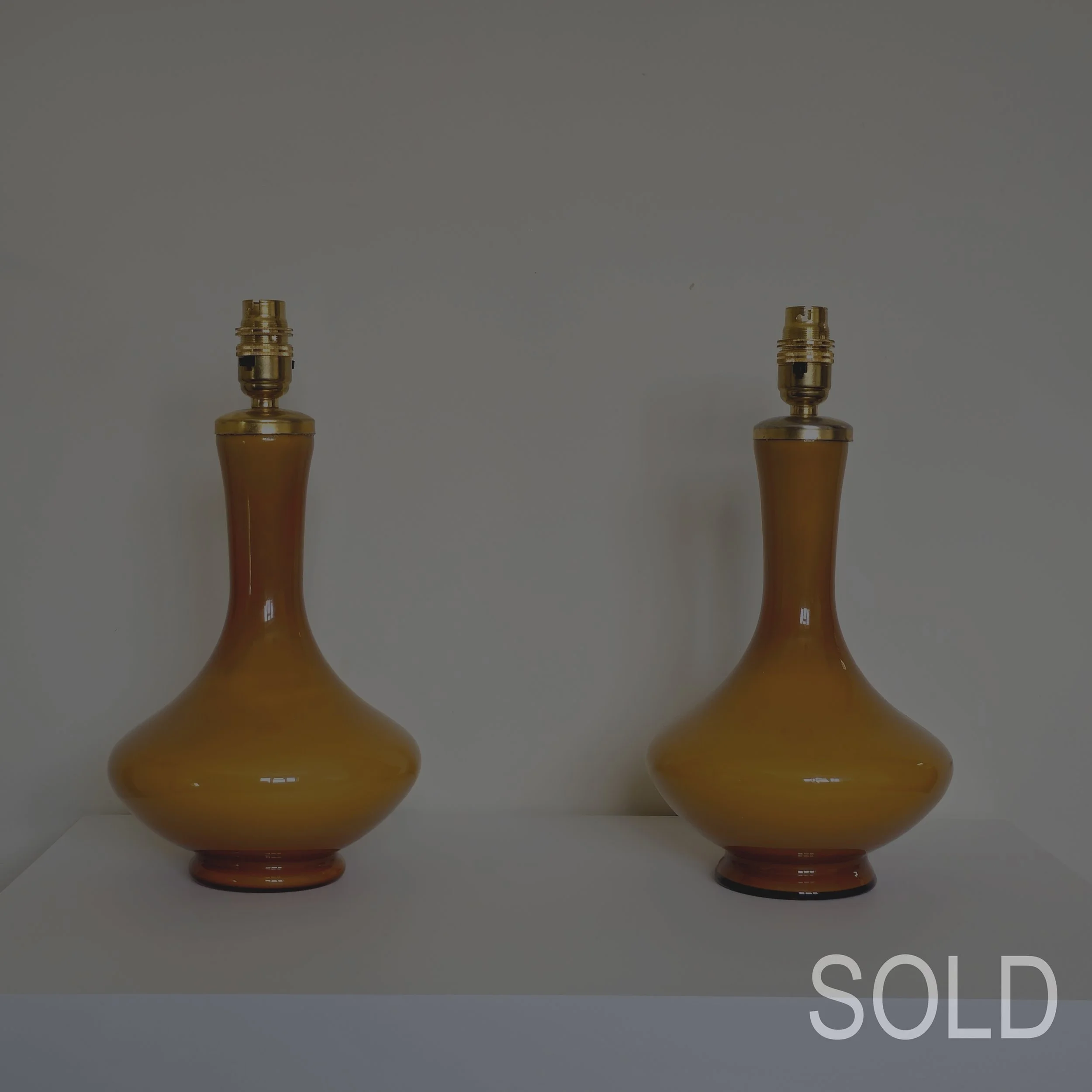 Pair of Vintage Holmegaard Table Lamps - Danish - 1960s - Mid-Century