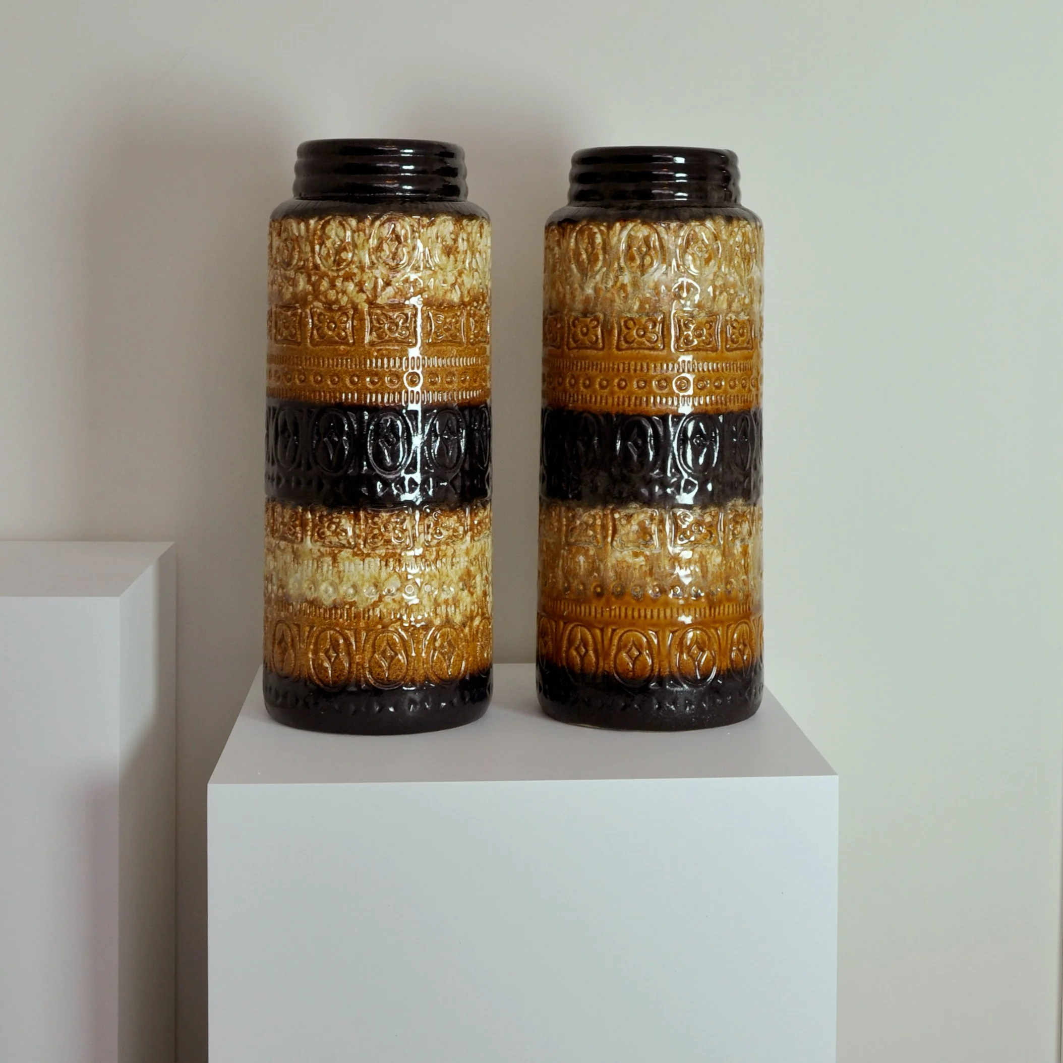 Pair of Striking 1970s West German Floor Vases