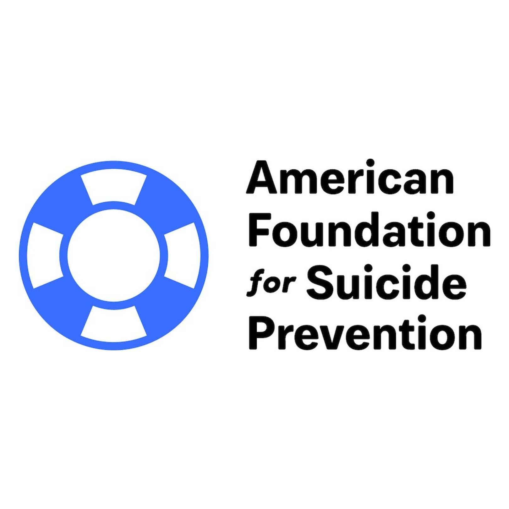 Logo of the American Foundation for Suicide Prevention and the link to its website..