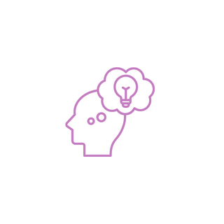 Icon of brain with lightbulb