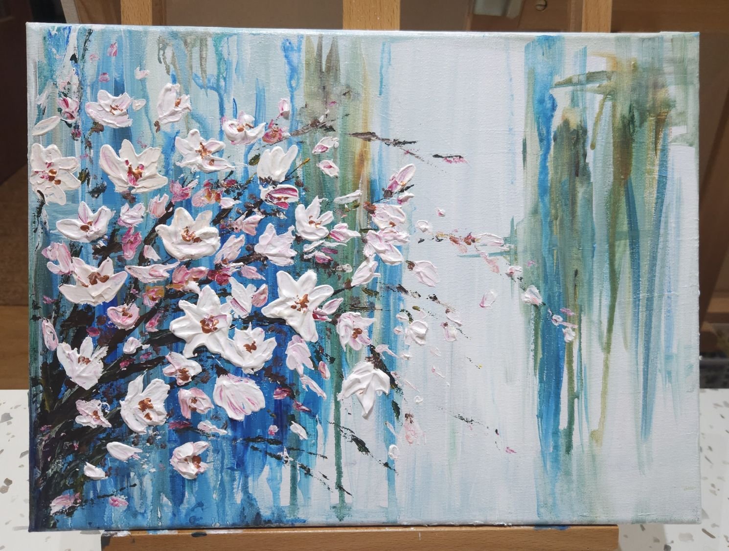Impasto Magnolia Blossoms