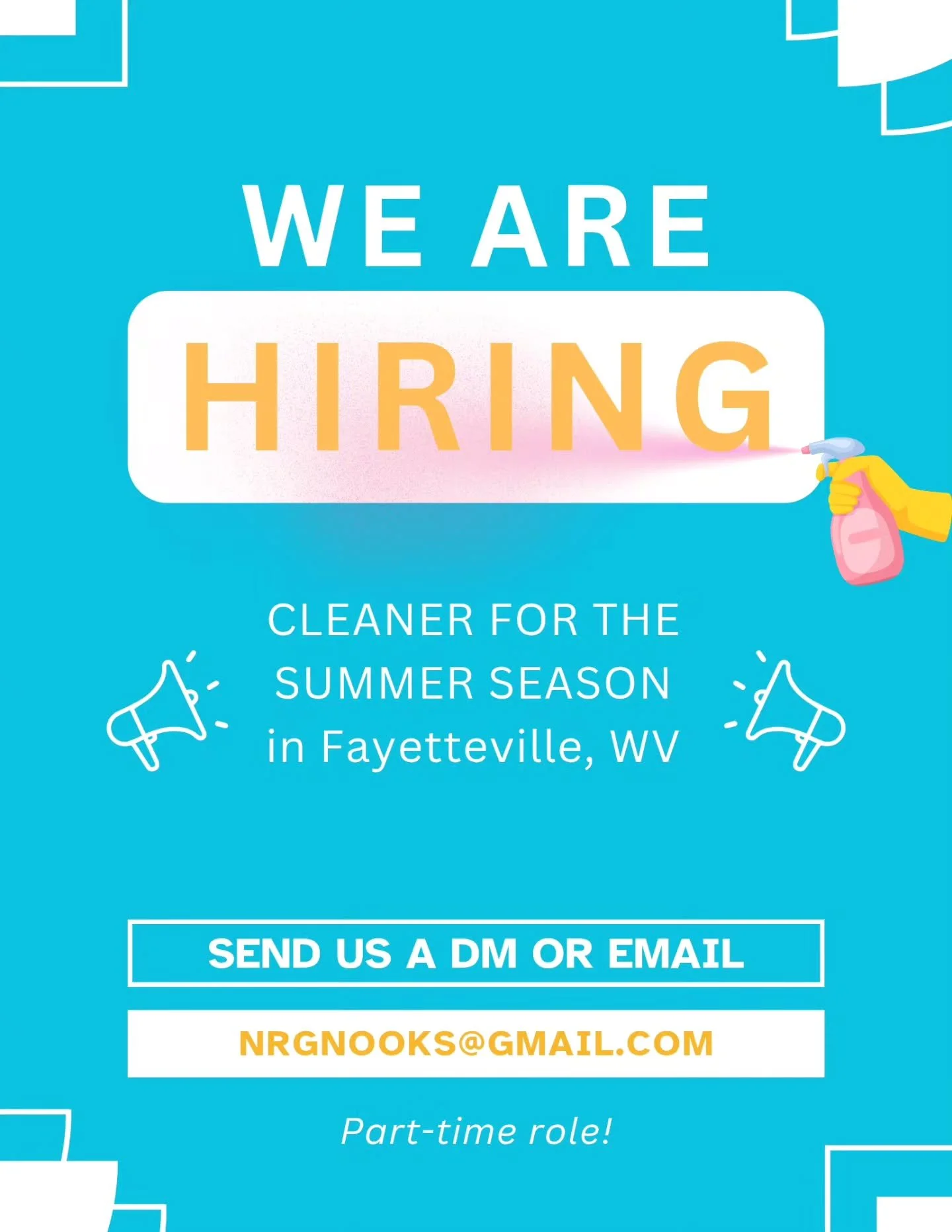 🚨 We are hiring a PART-TIME CLEANER! 🧹

Send us a DM or email if you are interested. 

The role will primarily consist of cleaning The Yurt through the summer season.

We are looking to fill this position by the end of May. 

If you would like some