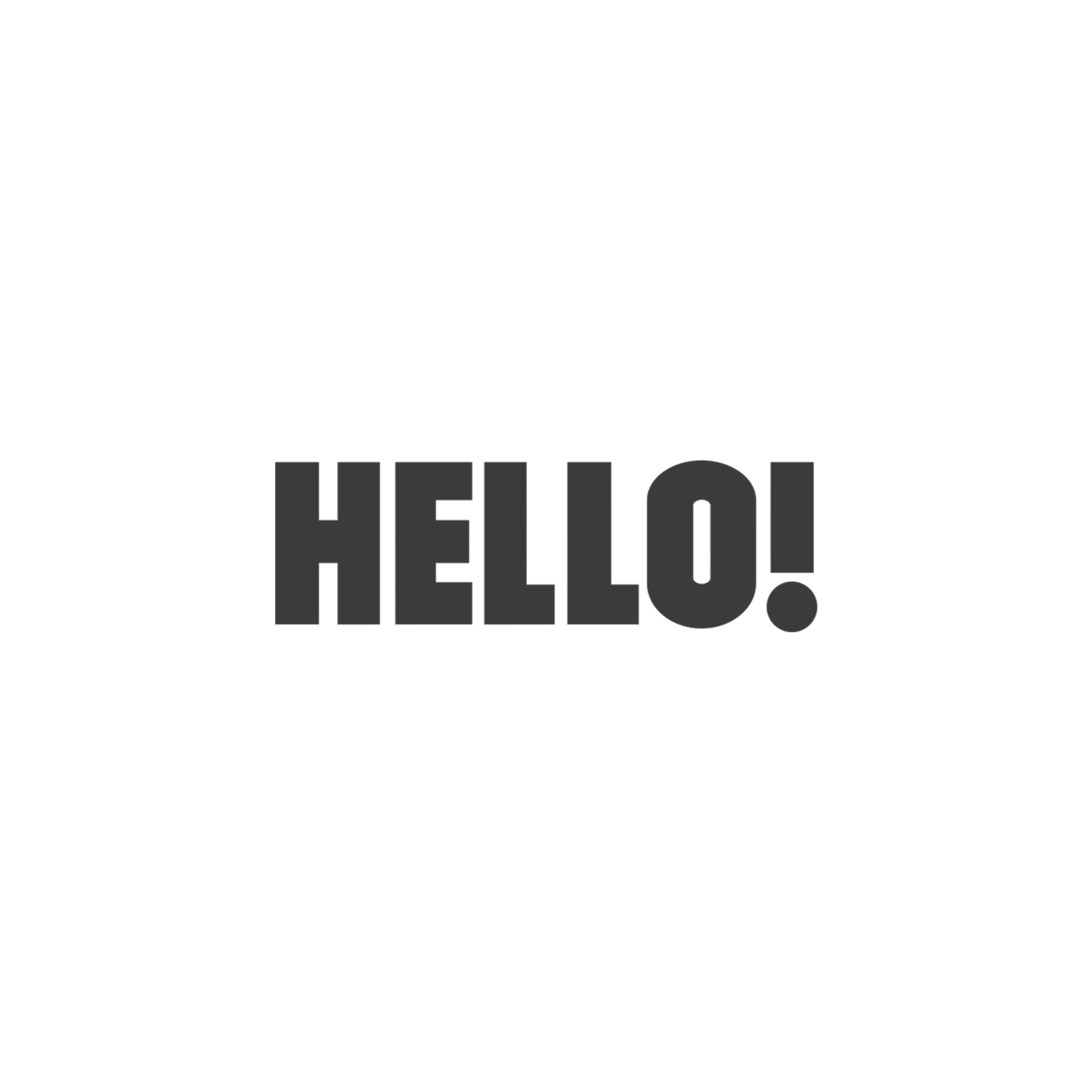 Black background with gray text that says "Hello" and "UFO!"