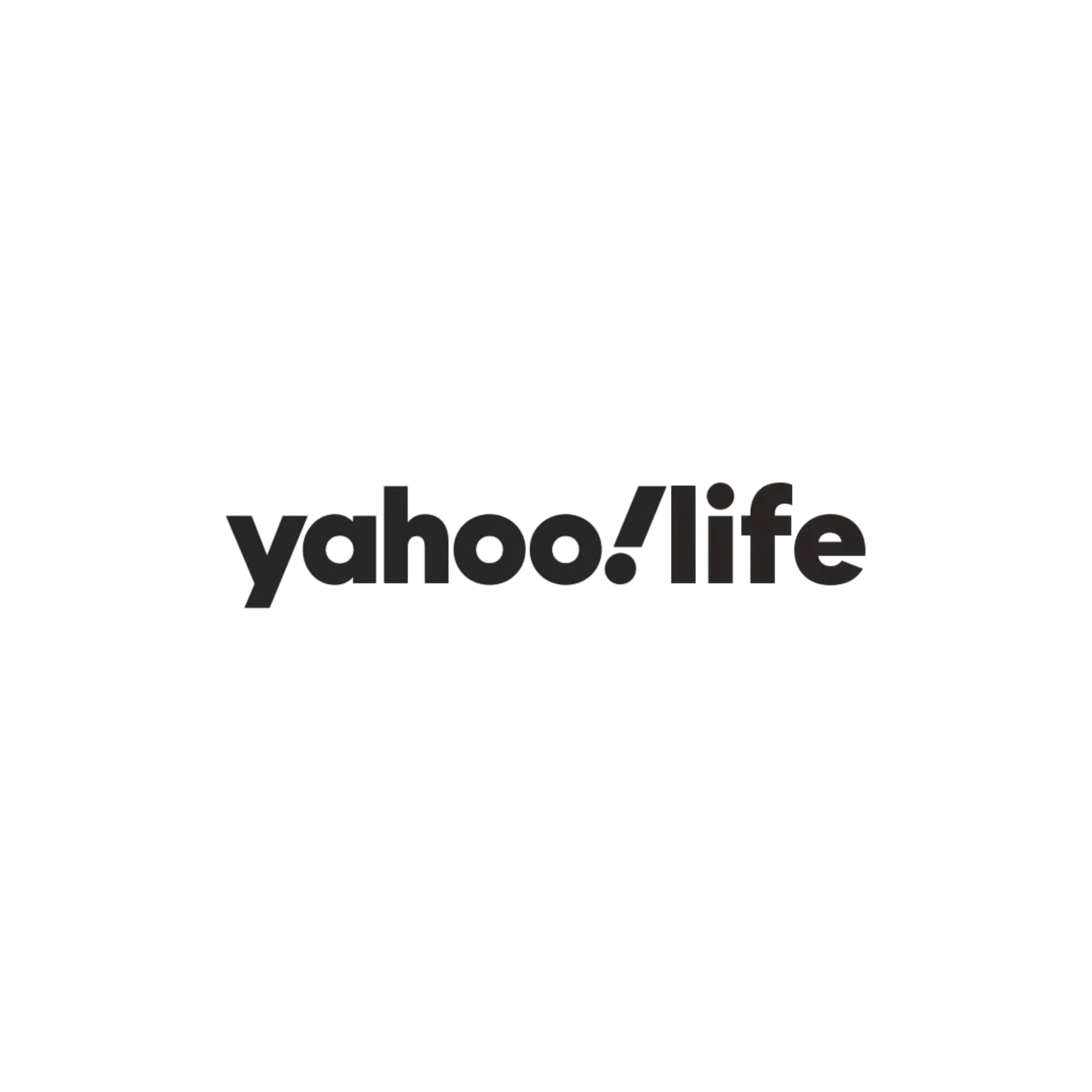 Yaho! logo in black and grey text with a blue dot on the letter 'o'.