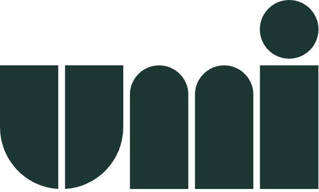 Stylized black text spelling 'uni' on a white background.
