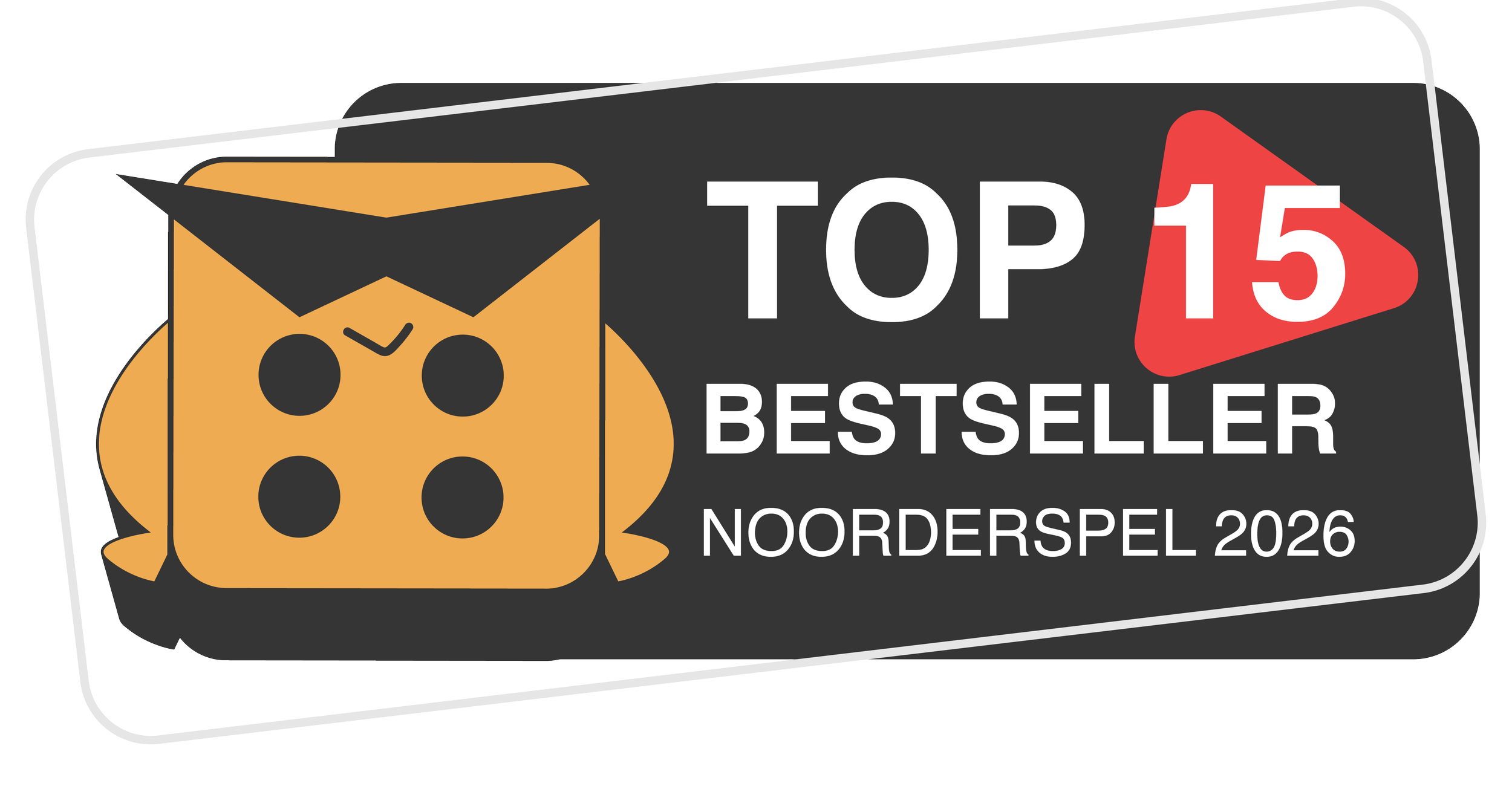 Een sticker voor top 15 bestseller van de dag op noorderspel 2026