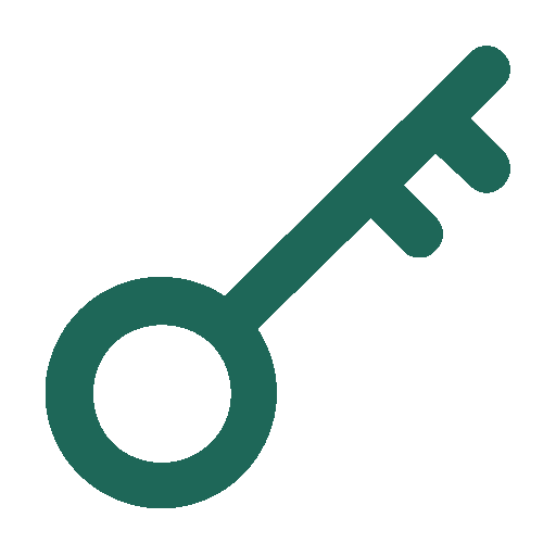 Icon of a key with a circular head.