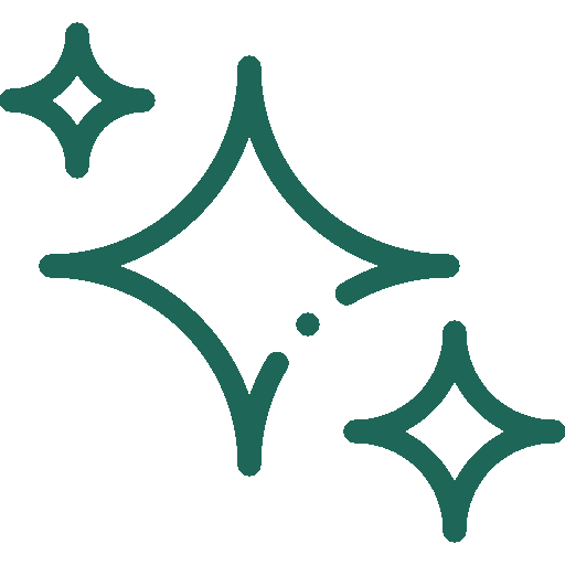 Illustration of three sparkling stars or shine effects.