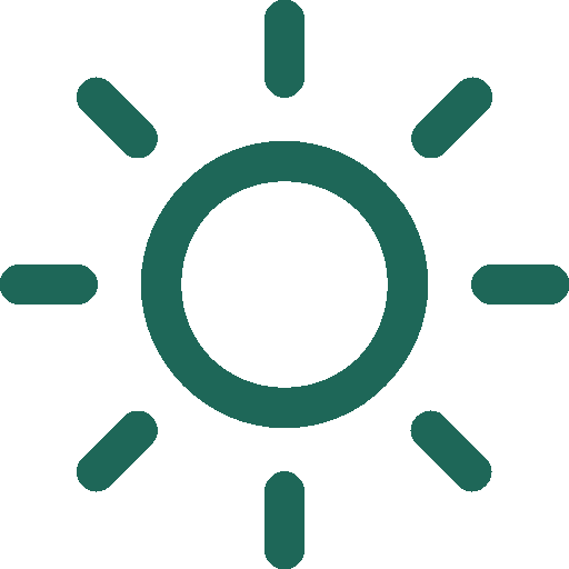 Simplified icon of the sun with rays extending outward.