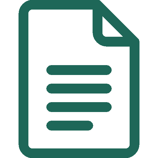 Icon of a document with lines representing text and a folded corner.
