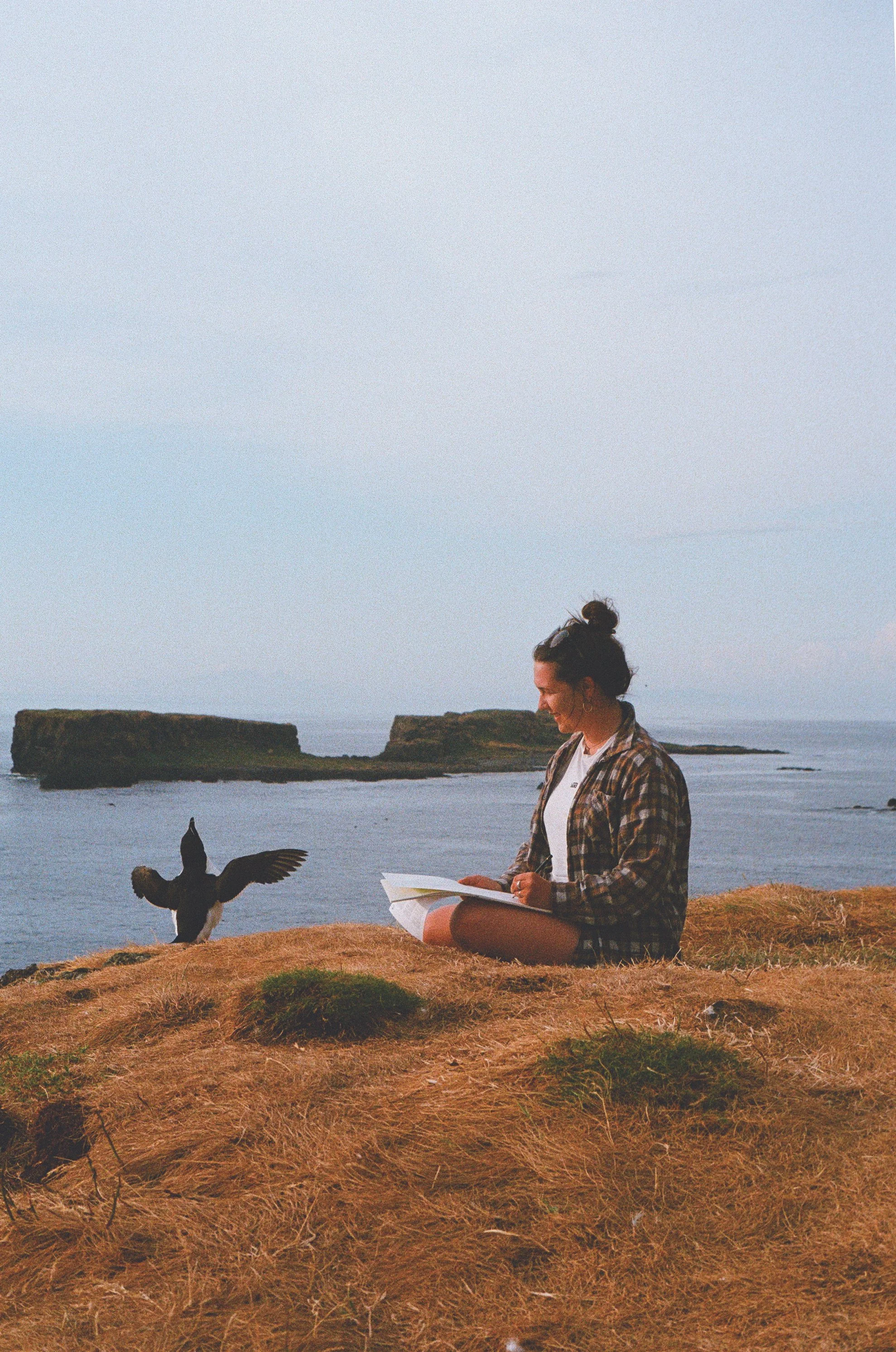 catriona and a razorbill, lunga, treshnish isles, cmyk, 35mm.jpg