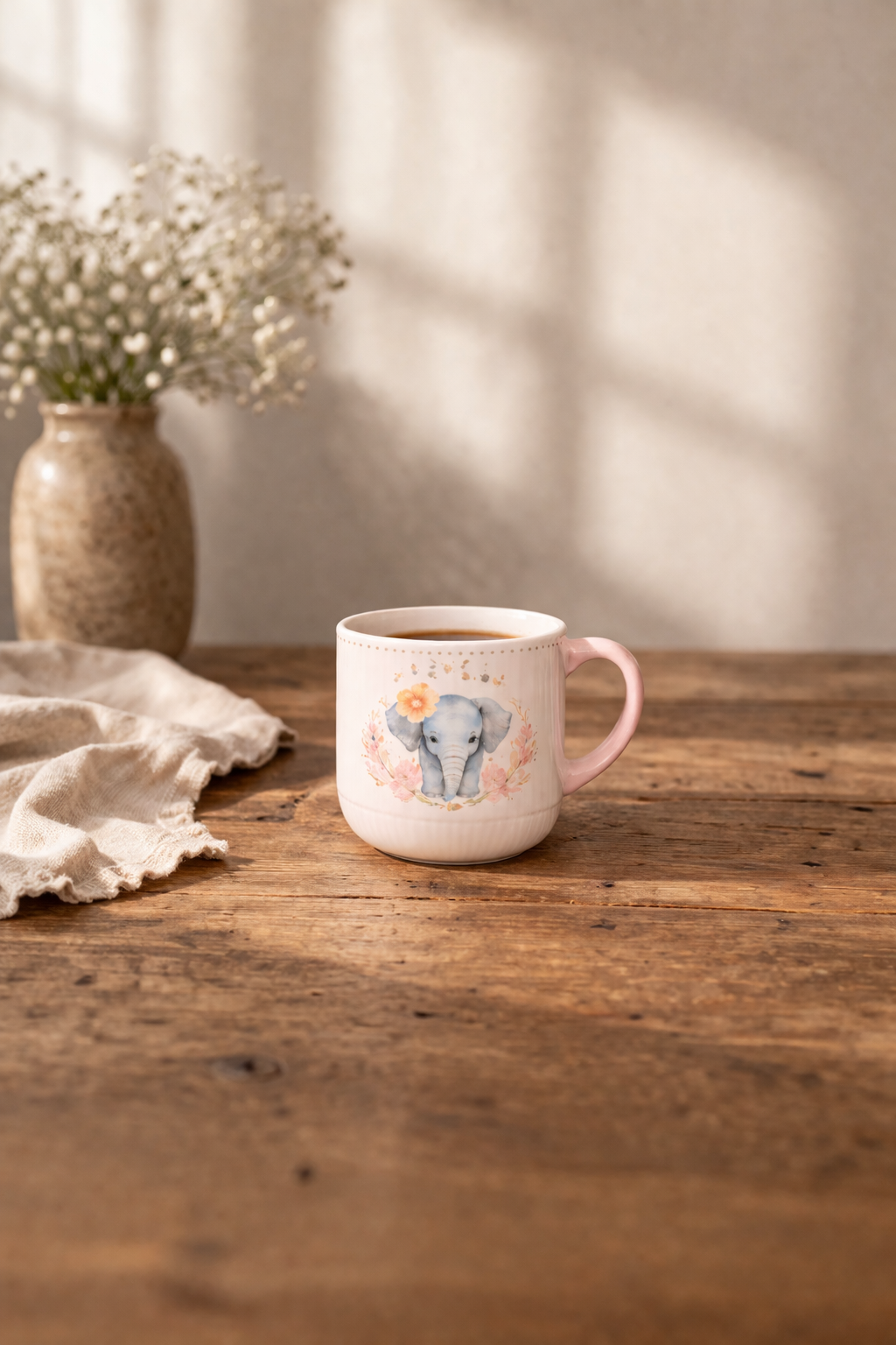 Cozy coffee mug on wooden table — quiet time with God, simple devotionals for busy women