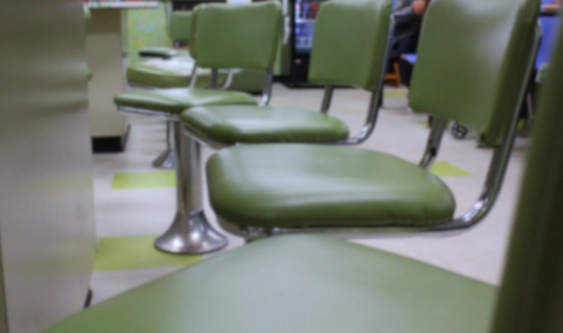 Vintage barstool seating at Sweet-T-Cafe in West Jefferson NC